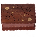 Decorative Sheesham Wood Fluted Flower Inlay Box