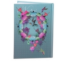 Hardback A6 Lined Notebook - Fun Hummingbird Pattern