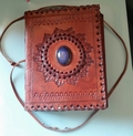 Third Eye Book Of Shadows Leather Journal with crystal inlay