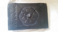 Seed Of Life Book Of Shadows Leather Journal with crystal inlay