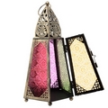  Tapered Glass Moroccan Style Metal Standing Lantern