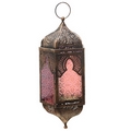 Pointed Glass Moroccan Style Metal Hanging Lantern