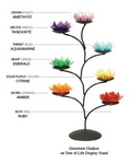 lotus flower 7 chakra tree tealight candle holder