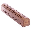 Sheesham Wood Incense Burner Box  open fretwork