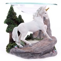 Unicorn fantasy oil burner  with glass dish