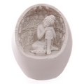 White Thai Buddha Round Incense Holder with LED