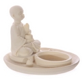 White Monk Round Incense Burner