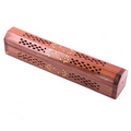 Sheesham Wood Incense Burner Box - Flower Inlay