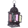 Black Intricate Glass Moroccan Style Standing Lantern