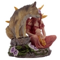 Mother of Autumn Spirit of the Forest Fairy & Wolf Figurine