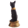 Decorative Small Black and Gold Bast Egyptian Figurine