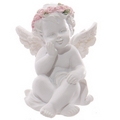 Decorative Rose Cherub Sitting Figurine