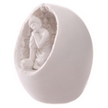 White Thai Buddha Round Incense Holder with LED