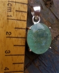 Aquamarine Sterling Silver Faceted Oval  Pendant